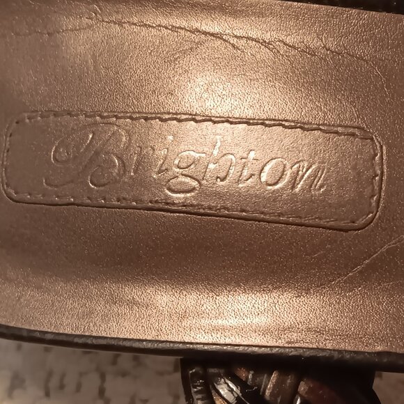 Brighton 'Fiji' women's mixed metals braided leather dressy sandals sz 9.5 N - Picture 12 of 14